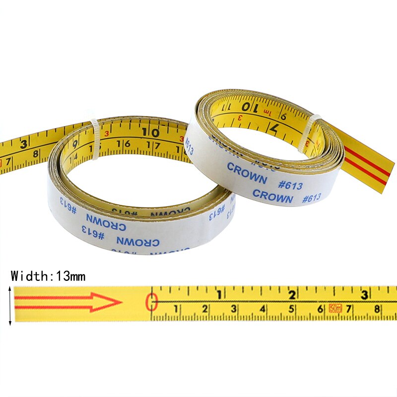 Miter Saw Self Adhesive Tape Measure 0.5&quot; Width Inch &amp; Metric Steel Ruler Miter Saw Scale For Table Saw Router Table Workbench