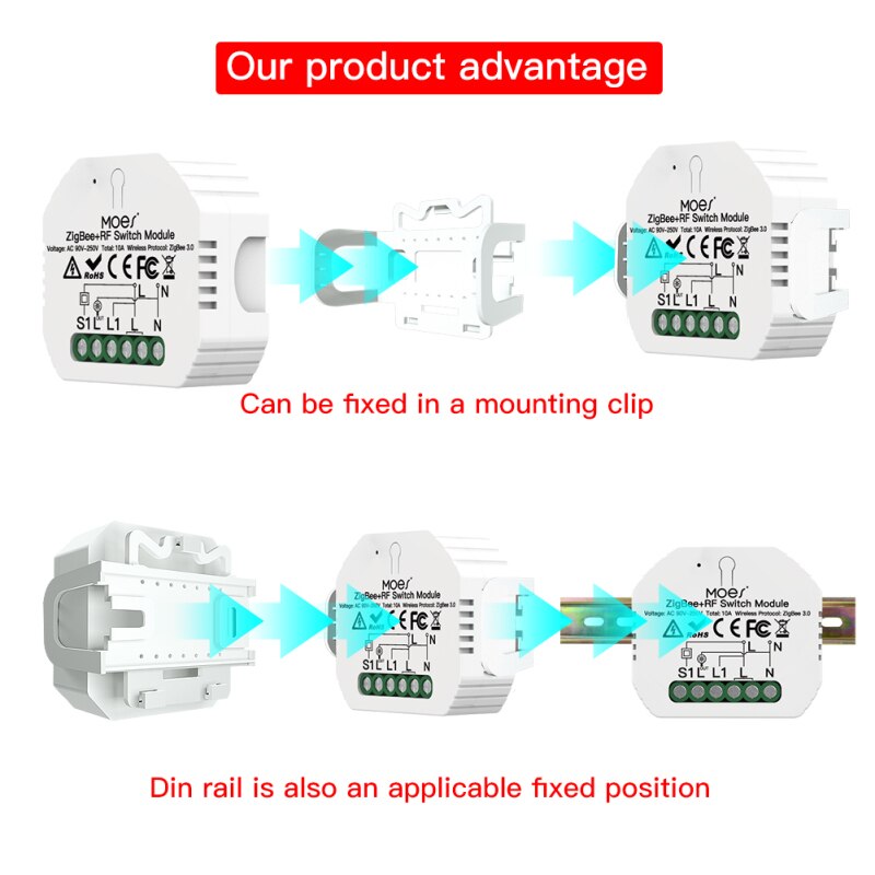 Mini DIY Tuya ZigBee 3.0 Smart Light Switch Module Smart Life/Tuya Remote Control Work With Alexa Google Home