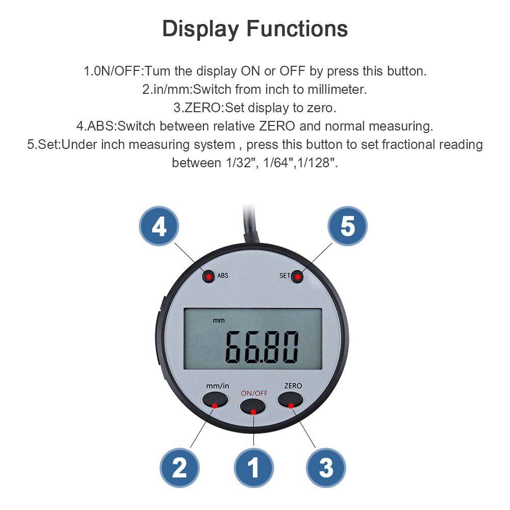 Digital Linear Readout Scale Ruler Vertical Magnetic Remote External Display Ruler Machine Tools Measuring Tool for Mill Lathe