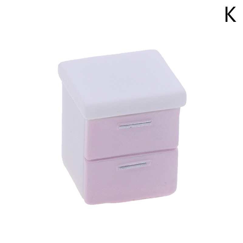 Pretend Play Toy For Children Plastic Bed Bedroom Furniture For Dolls Dollhouse Furniture Toy Pink Color: 1 Pcs Bedside table