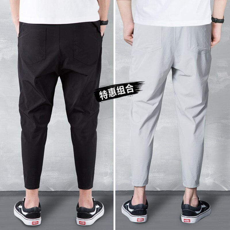 Is silke åndbare joggers herre solide herre haremsbukser sommer fitness afslappet ankellange herrebukser streetwear herrebukser