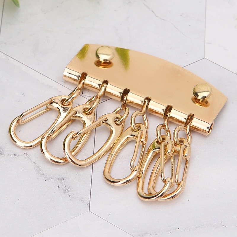 THINKTHENDO DIY Lobster Clasps Clips Bag Key Ring 6 Hook Keychain Purse Wallet Accessories