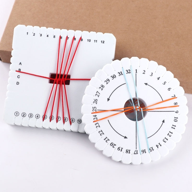 Disco de cordón de cuentas Kumihimo cuadrado redondo 2 uds/placa de trenzado de disco, tabla de espuma de joyas trenzadas DIY para hacer manualidades hechas a mano