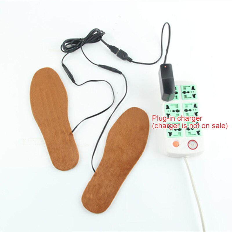 1 Pair USB Heated Shoe Insoles Foot Warming Pad Feet Warmer Sock Pad Mat Winter Outdoor Sports Heating Insoles Winter Warm Soles