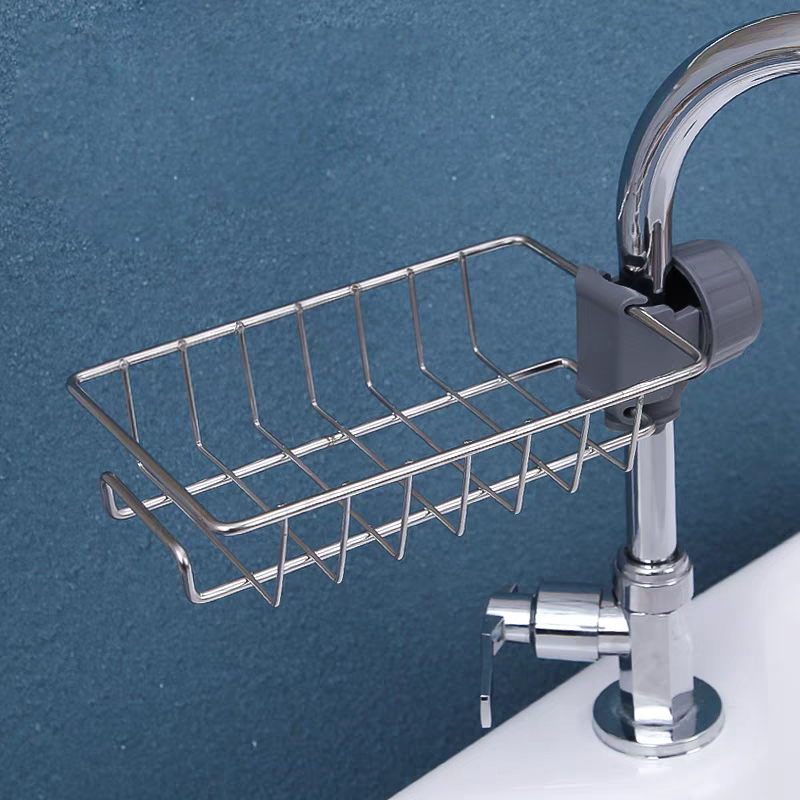 Badezimmerregale, Duschregal, Aluminiumkorb für Seife, Badezimmer, Aufbewahrung, verstellbar, Küchenarmatur, Waschbecken, Lappenhalter