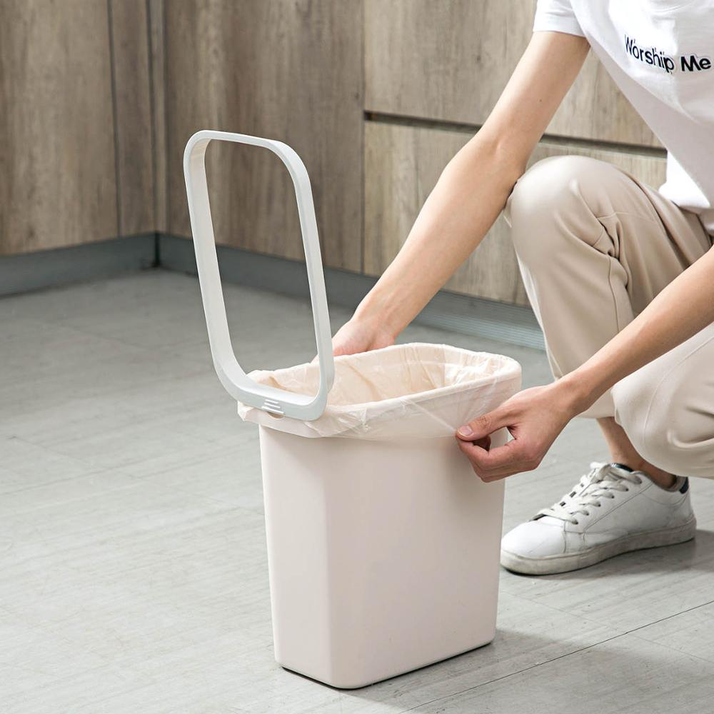 Papelera de basura para baño y cocina, cubo de basura con costura estrecha para la cabecera, ahorro de espacio, cesta de reciclaje de plástico