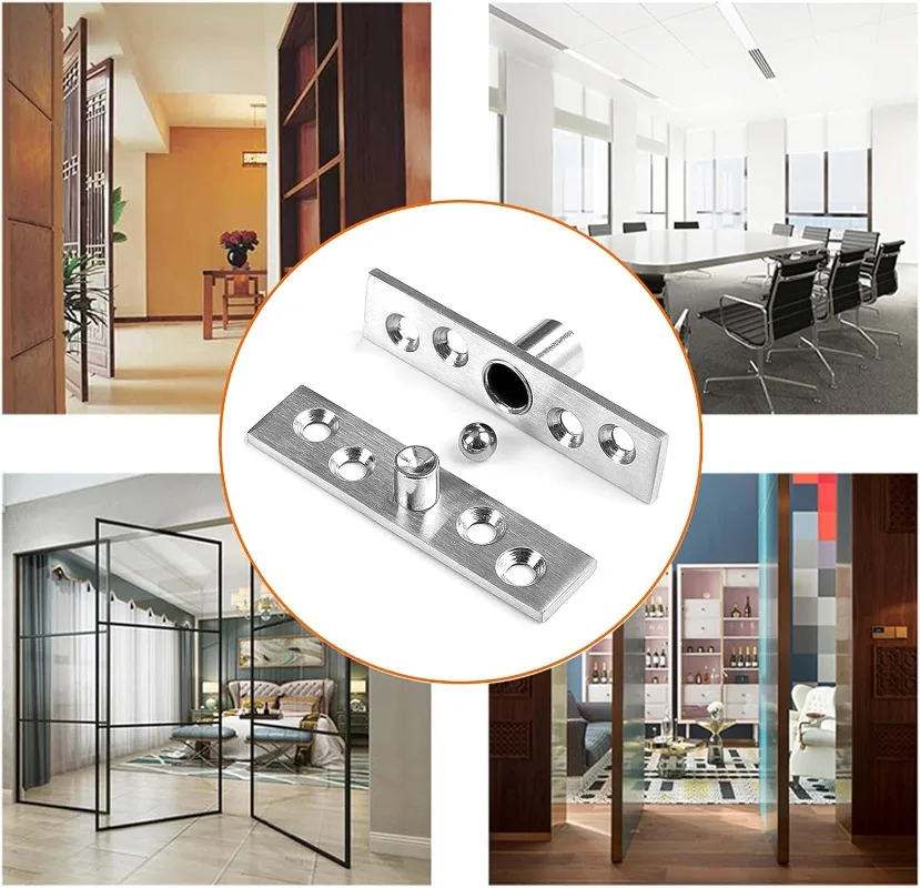 5/1 PC Rvs Pivot Scharnieren 360 Graden Roterende Scharnier Sluiting Garderobe Kastdeur Verborgen Scharnieren Meubelbeslag