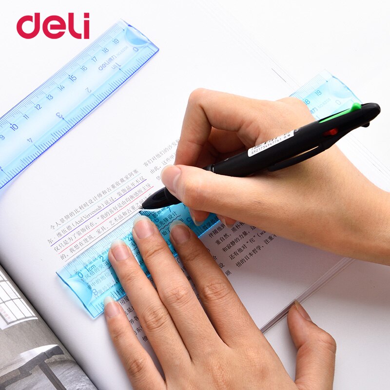 Deli Soft Ruler Multicolour Student Flexible Ruler Infinite Bending Tape Measure Straight Ruler Office School Supplies