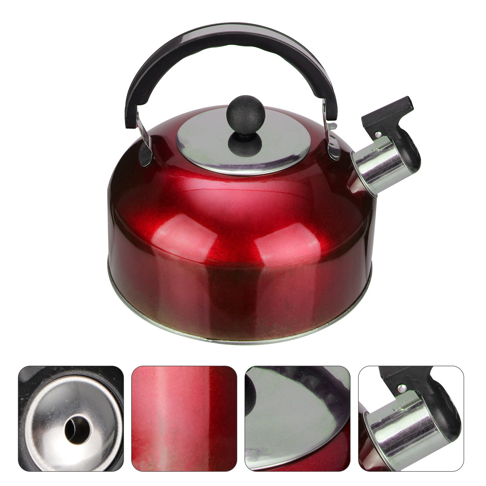 Whistling Fluitketel Hittebestendige Whistling Fluitketel Home Office Waterketel: Red