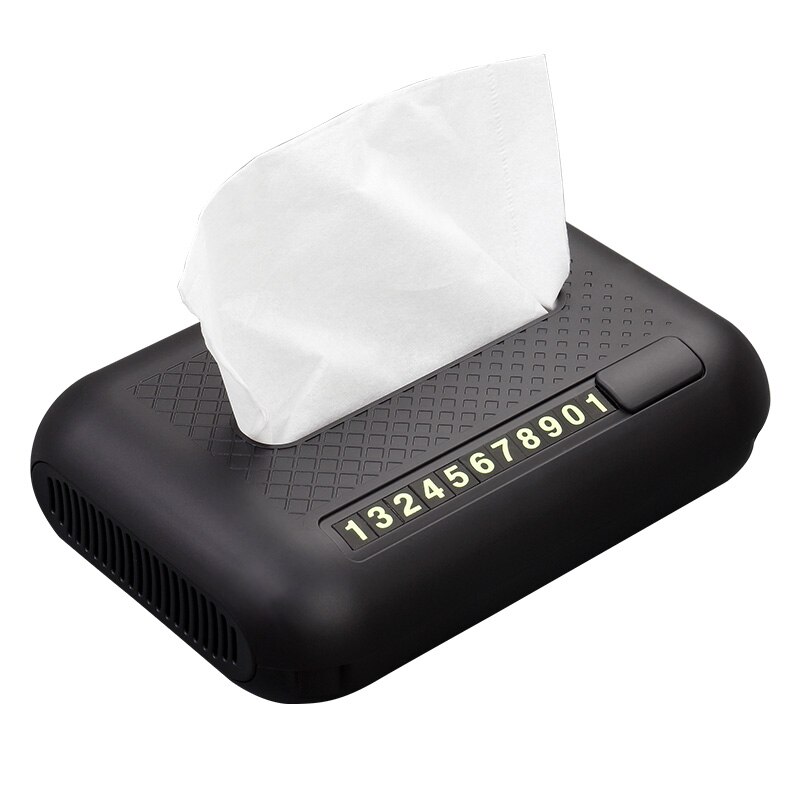 Car Accessories Tissue Box Towel Sets Magic Sticker Auto Interior Storage Box for Phone Holder Number Plate Cad: Black