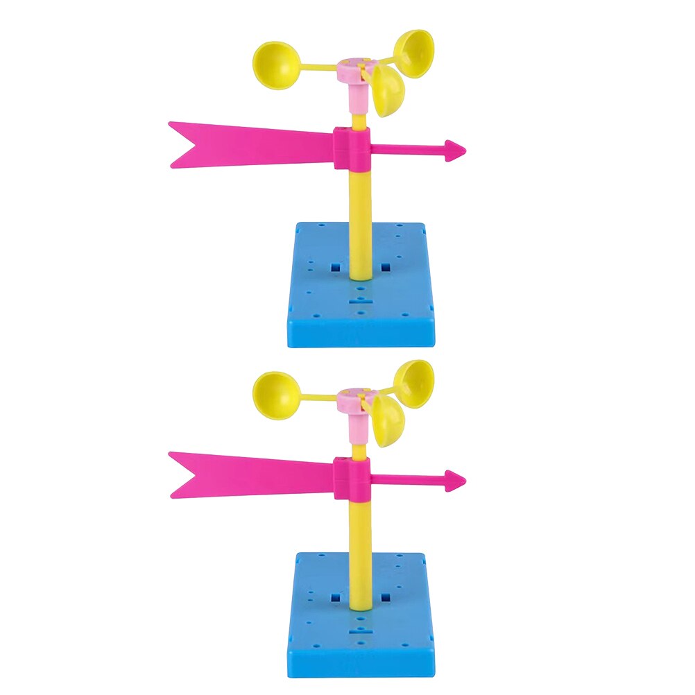 2 Sets DIY Hand-made Anemometer Wind Vane Wind Measurement for Children