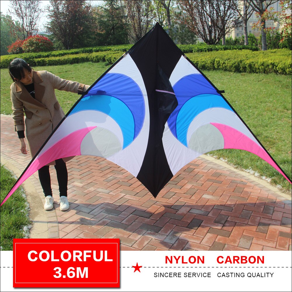 Fargerik 2.8m kite delta trekant flying kite for audlts utendørs morsomme leker