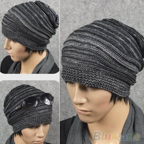 Unisex Womens Mens Knit Baggy Beanie Hat Winter Warm Oversized Ski Cap 1P8L