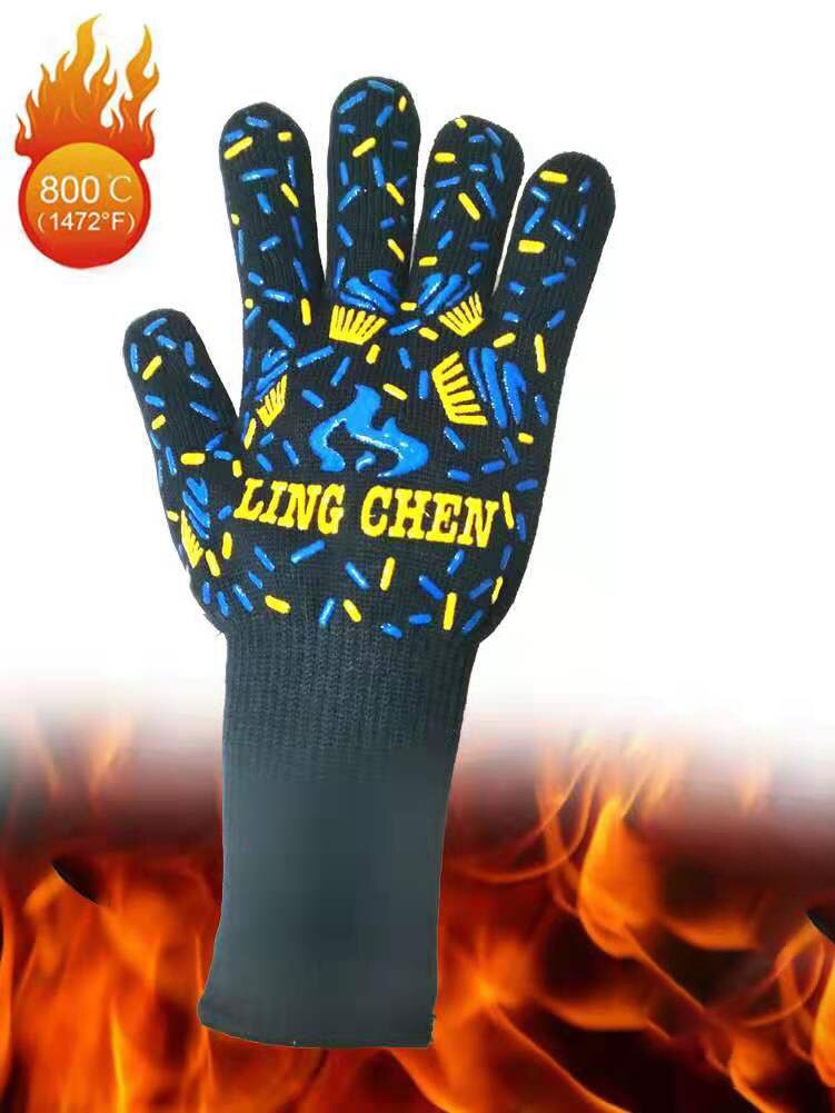 Silikon Multi-Zweck Handschuhe Backen BBQ Grill Handschuh extrem Hitze Beständig Ofen Ärmeln Küche Grill Grillen Werkzeuge: E Stil 1 Stck