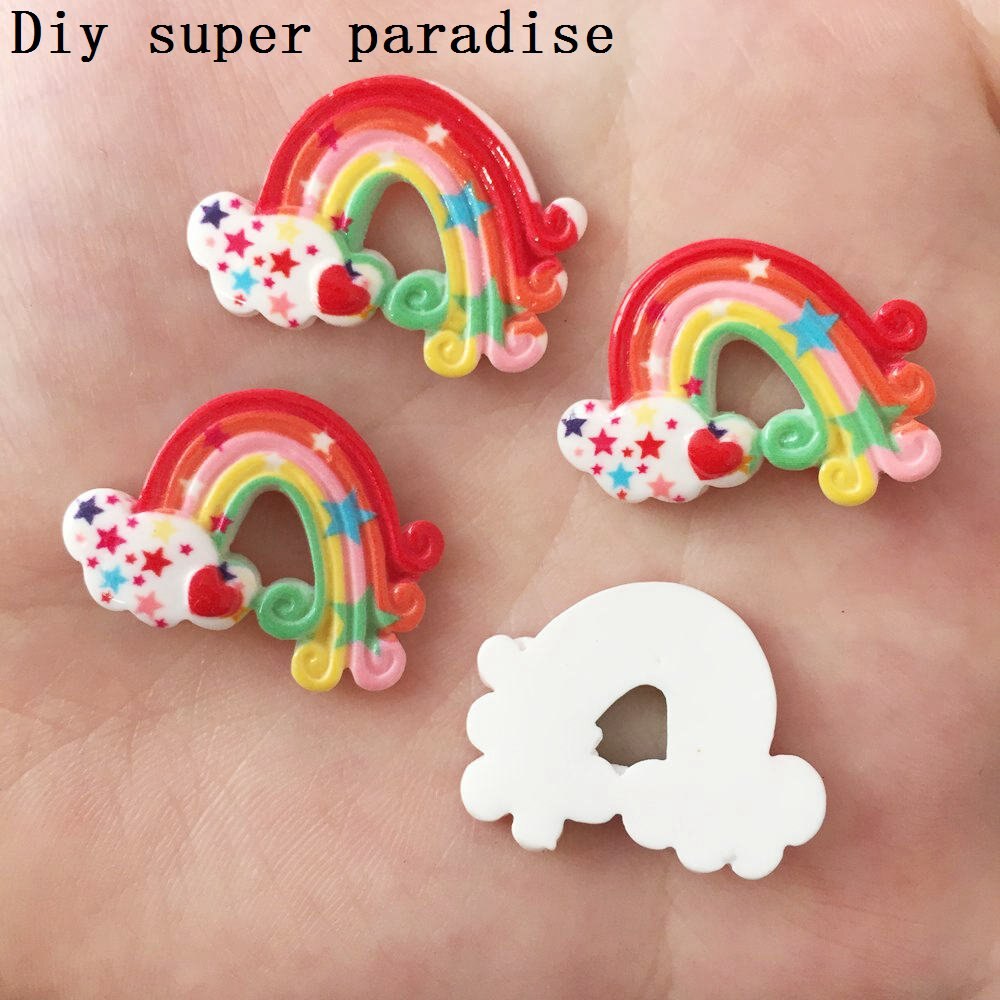 DIY 10 Pcs Resin variety Rainbow Flatback stone child Manual works DIY scrapbook R31: 4