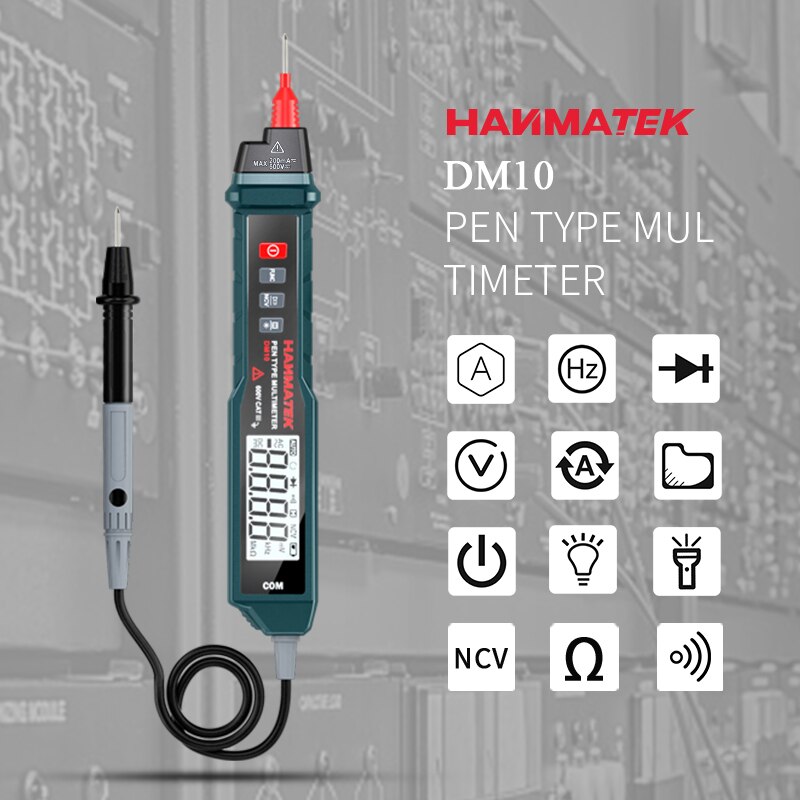 HANMATEK Smart Pen Digital Multimeter DM10 Non-Contact ACV/DCV Portable With LED Lighting