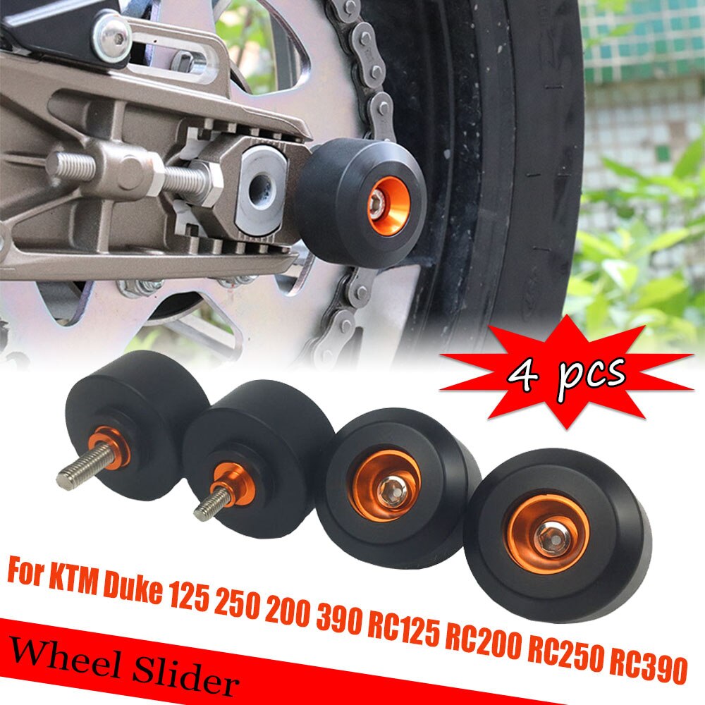Protector de horquilla de rueda para motocicleta KTM RC 125, 200, 250, 390, accesorios para motocicleta, deslizadores delanteros y traseros de choque, almohadilla de tapa, piezas RC390 Duke390