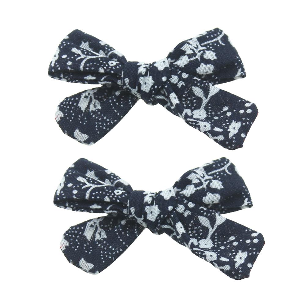 Grampos de cabelo, 2 pçs/set conjunto de grampos de cabelo para bebê, de algodão, com flores, presilhas para cabelos, presente para meninas: A