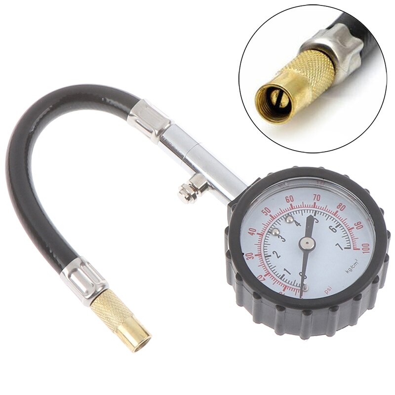 Auto Car Truck Motor Tyre Tire Air Pressure Gauge Dial Meter Tester 0-100psi