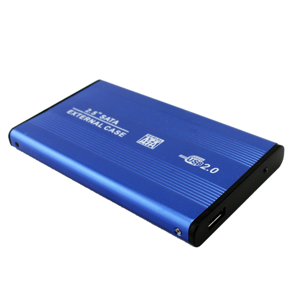 Vodool 2.5 tum usb 2.0 sata extern mobil hårddisk box aluminiumlegering skal hdd kapsling hårddisk fodral: Blå