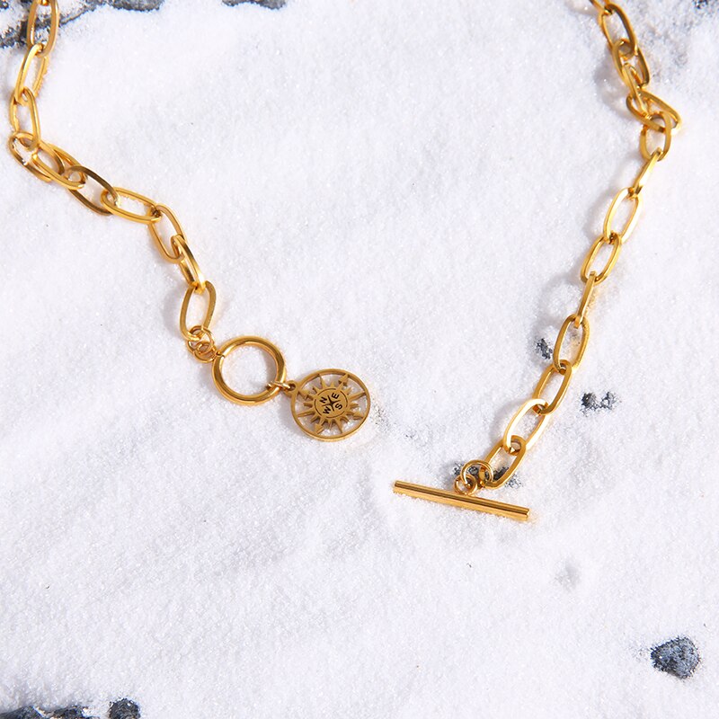 Collana bussola collana in acciaio inossidabile per donna collana con ciondolo bussola in metallo attiva/disattiva gioielli moda girocollo
