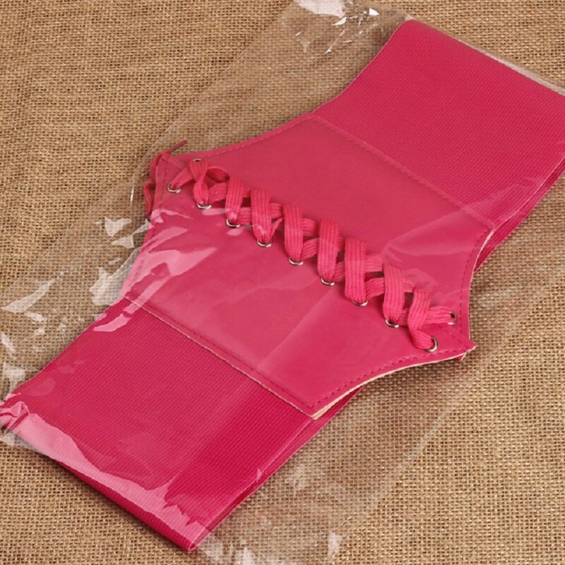 Elastische stretch brede band korset tailleband voor dames, zwart met vetersluiting: Roos
