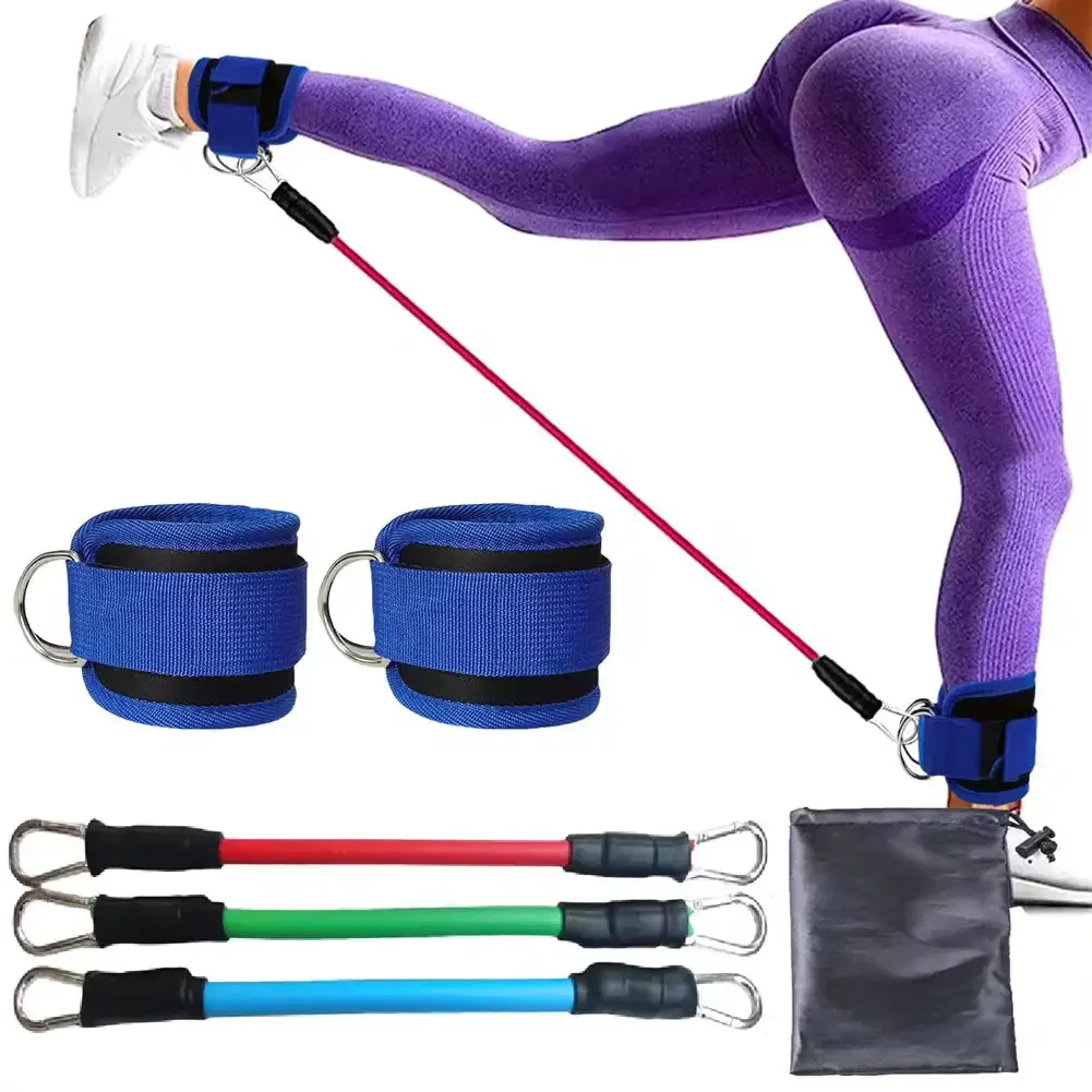Ankle Straps Resistance Bands Set Fitness Workout Exercise Equipment Ankle Weight Yoga Elastic Fitness Band For Gym Man Woman: Pink