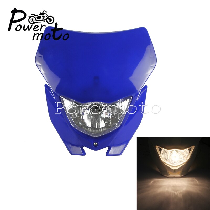 For Yamaha WR450F WR250R Universal MX Dual Enduro Headlight LED Head Lamp Hi Lo Running Light YZ450F YZ426 TT-R TTR 125: BlueBulb