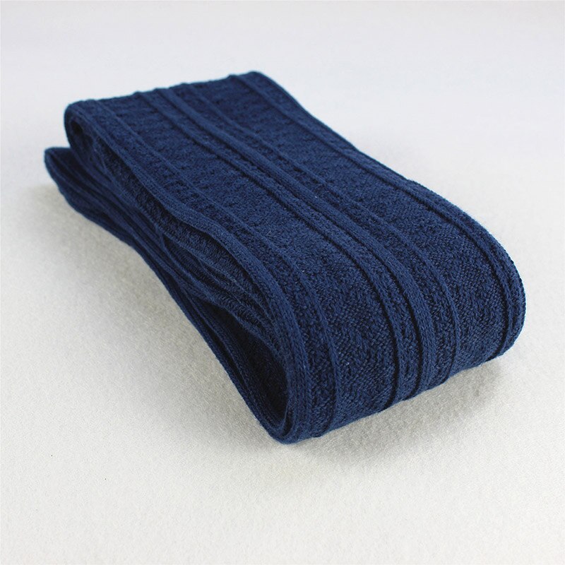 #39 für damen, lange wintersocken im harajuku-stil, knielange socken, warme, einfarbige freizeitsocken für damen: Marine