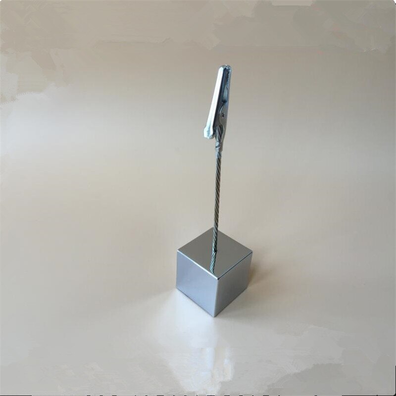 Metal Cube Base Card Note Holder Memo Clips Wedding Place Photo Message Clamps Business Card Holder Stand Office Desk Organizer