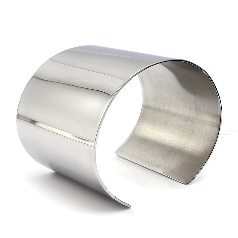 COUYA Stainless Steel Wide Blank Plain Shiny Arm Cuff Bangle Bracelet Hiphop Punky Jewelry Ladies Jewelry