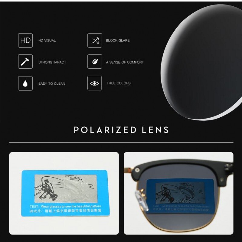 Gafas de sol polarizadas Semi-montura para mujer gafas de sol UV400 de de de lujo para hombre y mujer
