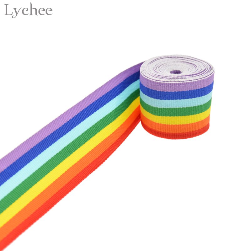 Lychee Leven 3 Meter Regenboog Strepen Gedrukt Lint Diy Partij Decoratie Kleding Naaien Stof: 3