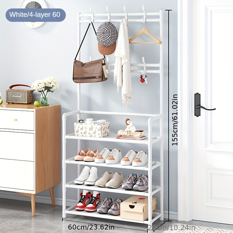 Clothes Hanger Multi-ayer Shoer Rackr Doorway Hangers Shoe Shelf Coat Rack Clothes Hat Hangers Shoe Rack Multi-ayer Shoes Racks: white color