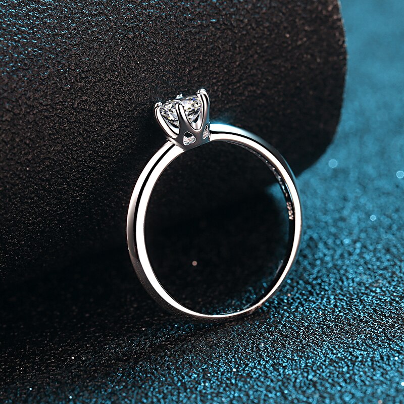 Inbeaut-anillo plata de primera ley y moissanita para mujer, sortija, plata esterlina 925, Circonia cúbica, zirconia, circonita, zirconita, zirconita, Diamante Real