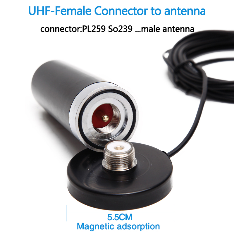 Abbree HH-N2RS Dual Band Antenne 5M Coaxiale Kabel Magnetische Mount En Adapter Voor Baofneg UV-5R Yaesu Tyt Icom Walkie talkie