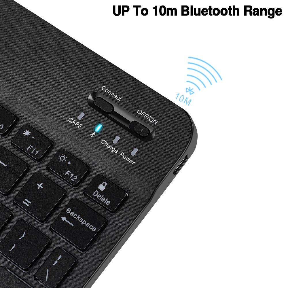 LED bezprzewodowa klawiatura Bluetooth klawiatura i mysz RGB hiszpański Mini podświetlenie rosyjska klawiatura do telefonu Tablet ipad pro 11