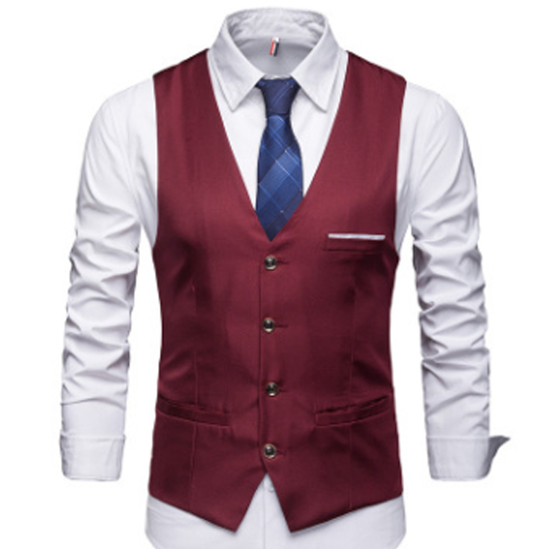 Vester til menn slank passe herre kjole Vest herre vester fritidssport baseball ermeløse formell virksomhet jakker Vest homme: D / L