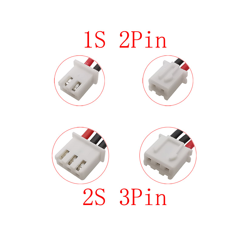10 Stuks Jst Xh 2.54Mm Pitch 2/3 Pin Pluggen 1/2S Balancer Kabel Rc Lipo Batterij Balans Oplader Stekker Connector Siliconen Draad 22awg