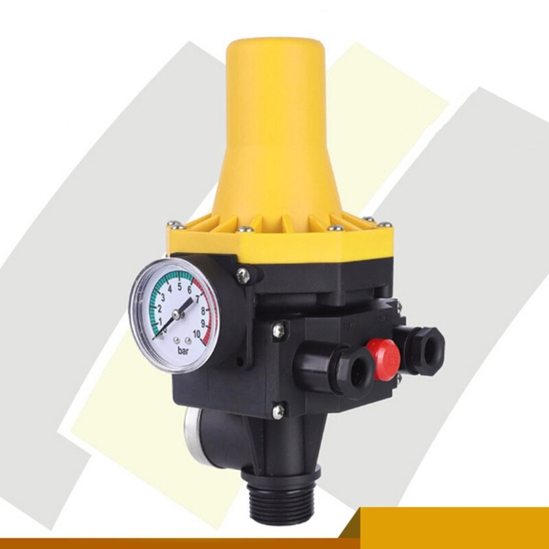 10A 220V-240VAC IP65 Waterproof Adjustable Water Pump Pressure Controller Automatic Electronic Pressure Switch with Gauge