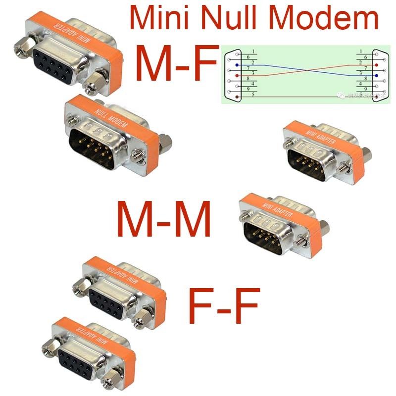 Mini Null Modem DB9 Female Male plug Adapter Gender Changer cross: all of them