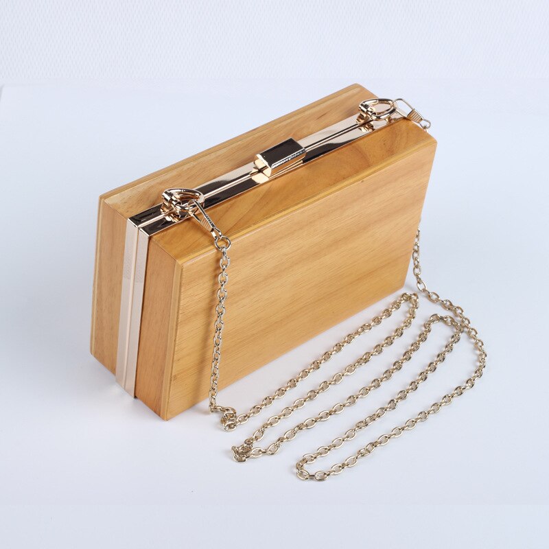 Mujeres Vintage de madera caja de bolsos de noche de bolso de mano de día de boda hecho a mano bolso para mujer bolso de lujo