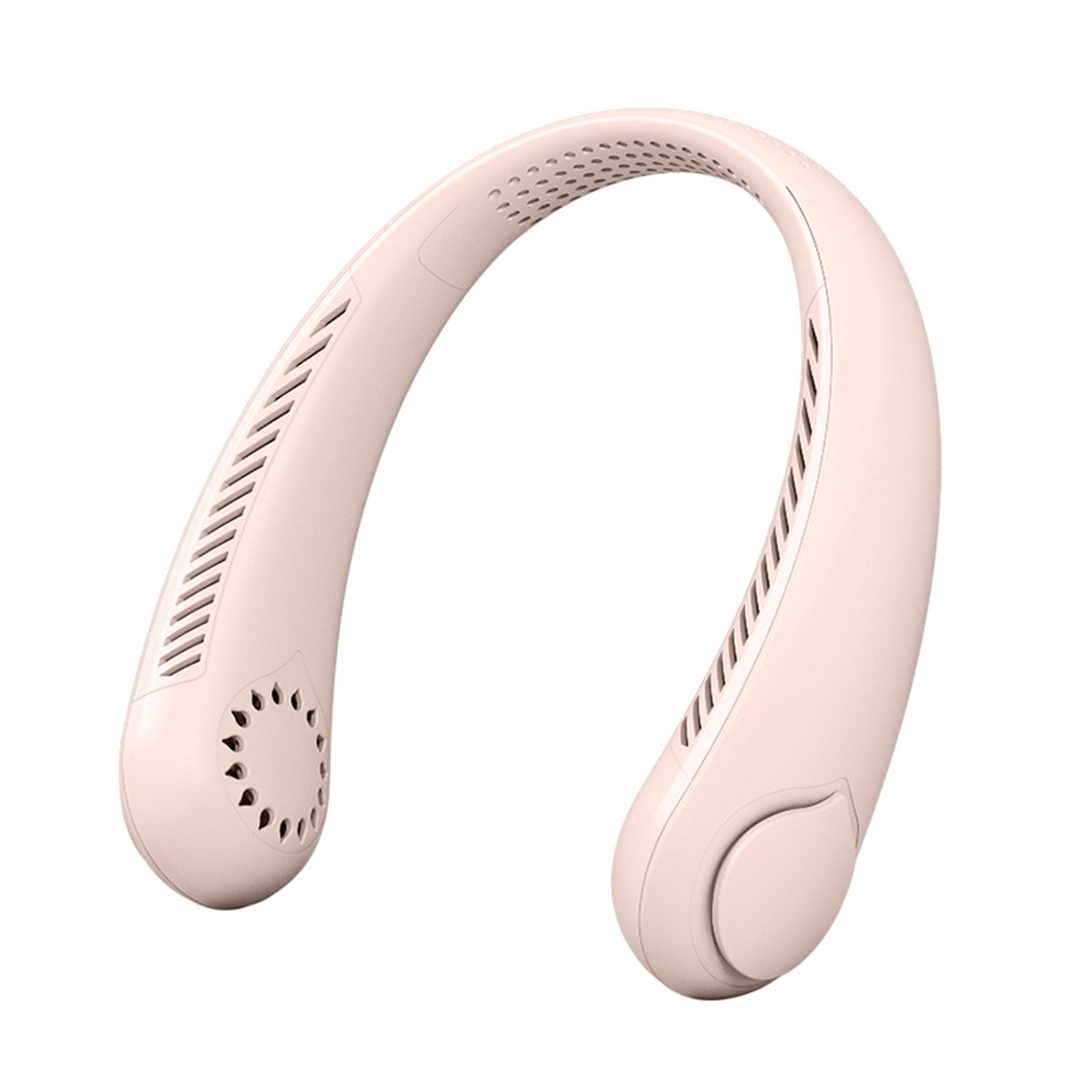 Neck Fan Rechargeable Bladeless Wearable Cooling Head Fan 3-Speed 1800mAh Battery Personal Fan U-shape Air Fan Hands Free: Pink