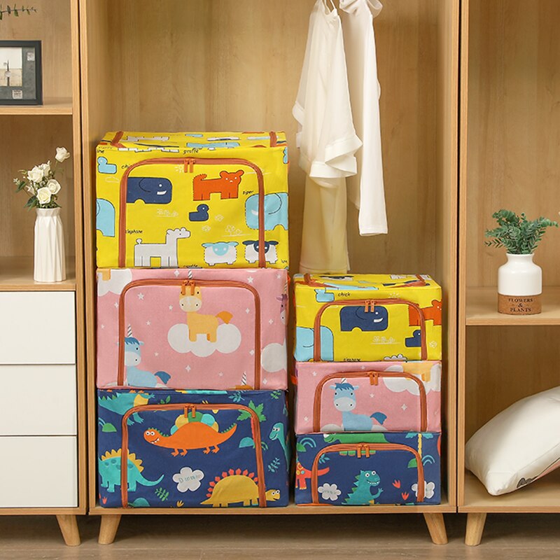 Cute Fabric Storage Box Foldable Clothes Bag Laundry Blanket Pillow Toy Storage Cabinet Pet House Toolbox Car Trunk Organizer