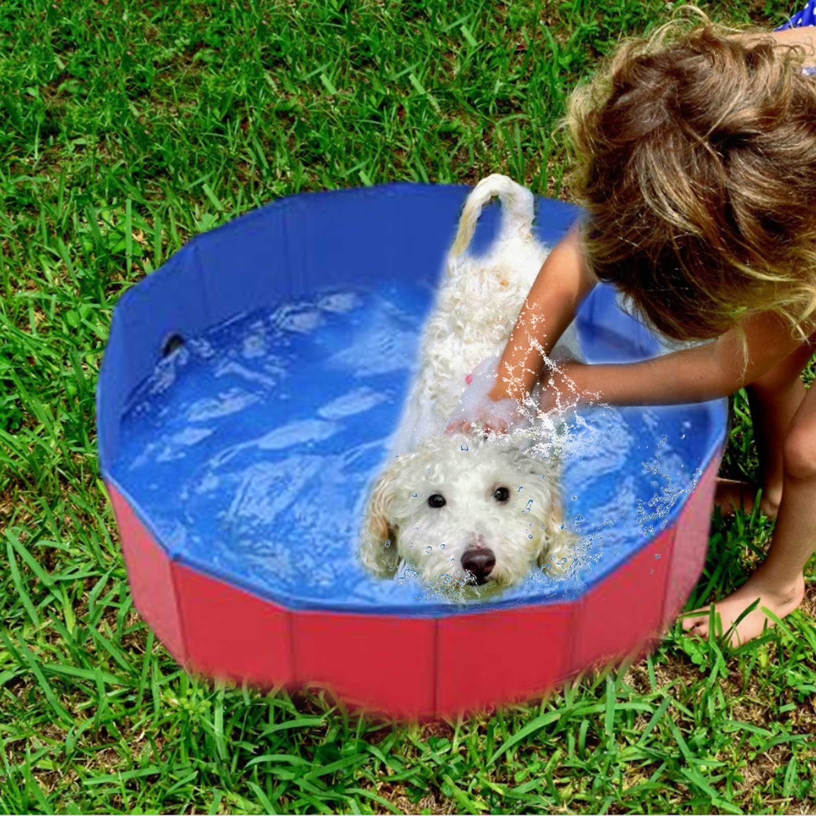 Dog Pool Foldable Dog Swimming Pool Pet Bath Swimming Tub Bathtub Pet Swimming Pool Collapsible Bathing Pool For Dogs & Cats