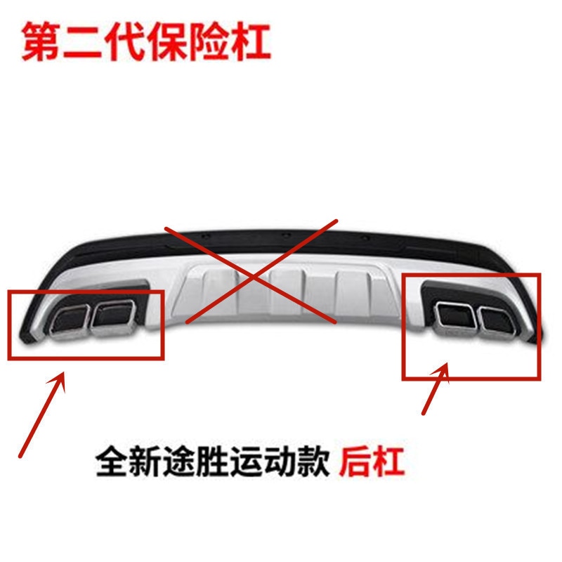 Abs geplateerde afwerking auto achterbumper uitlaatpijp valse staart keel afwerking voor hyundai tucson auto-styling