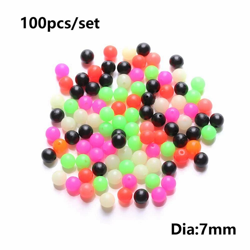 100 stk runde blandet farve pe plast kryds propper perler til karper rig fisk lokkemad perler udendørs fiskeri lokker tackle tilbehør: 7mm