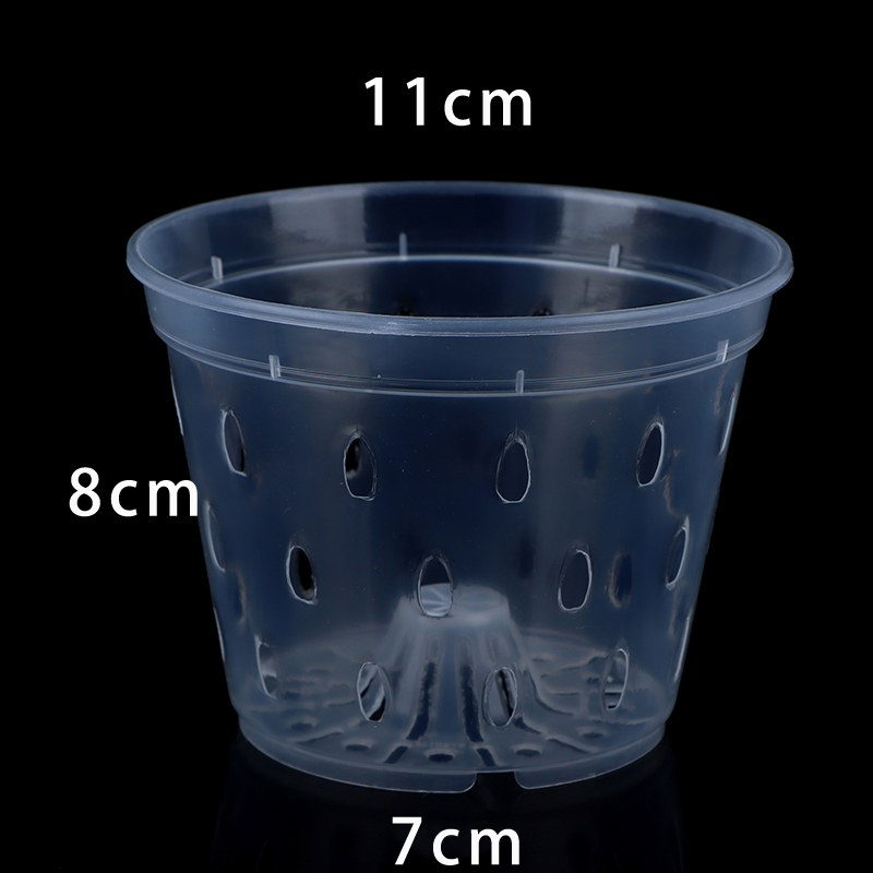 Maceta transparente para orquídeas, macetas de plástico para Control de raíces con agujeros, contenedor transpirable para crecimiento de plantas, suministros de jardín, 5 uds.: Blanco