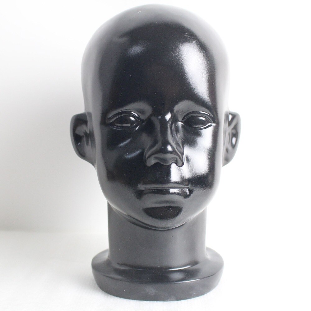 Black Fiberglass Child Children Kid Mannequin Head For Wig And Hat Display