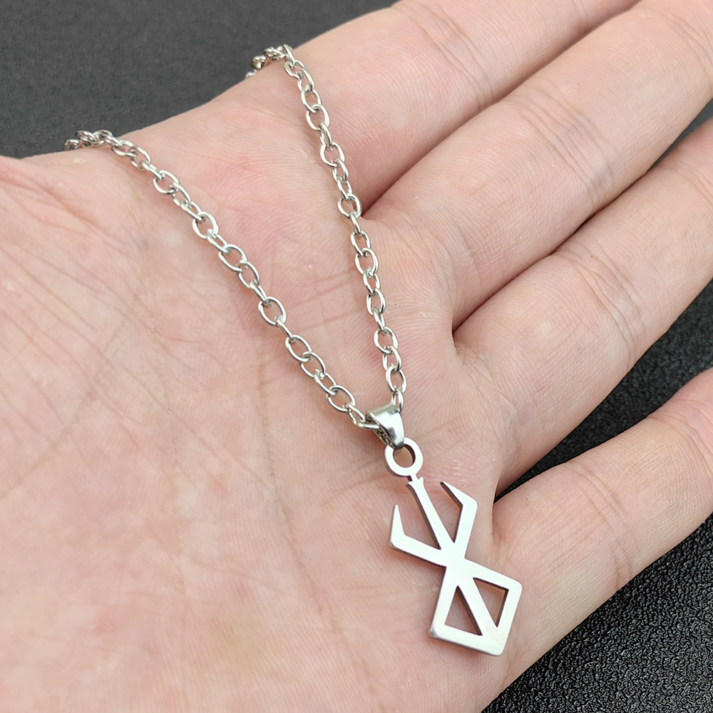 Berserker rune symbol halskæde nordisk logo stål emblem nordisk amulet talisman tegn halskæde smykker